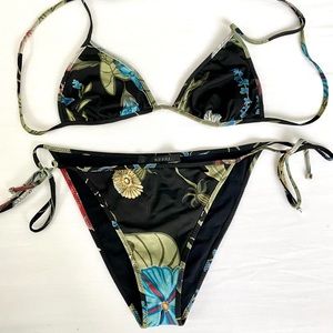 Gucci Triangle Bikini Medium Black Floral